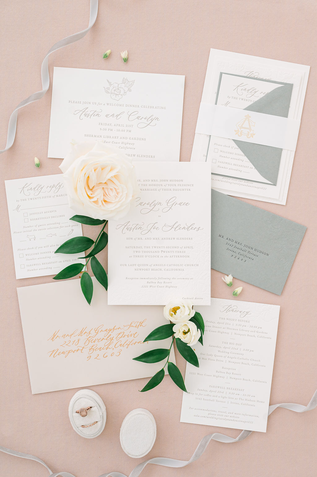 elegant wedding invitation suite